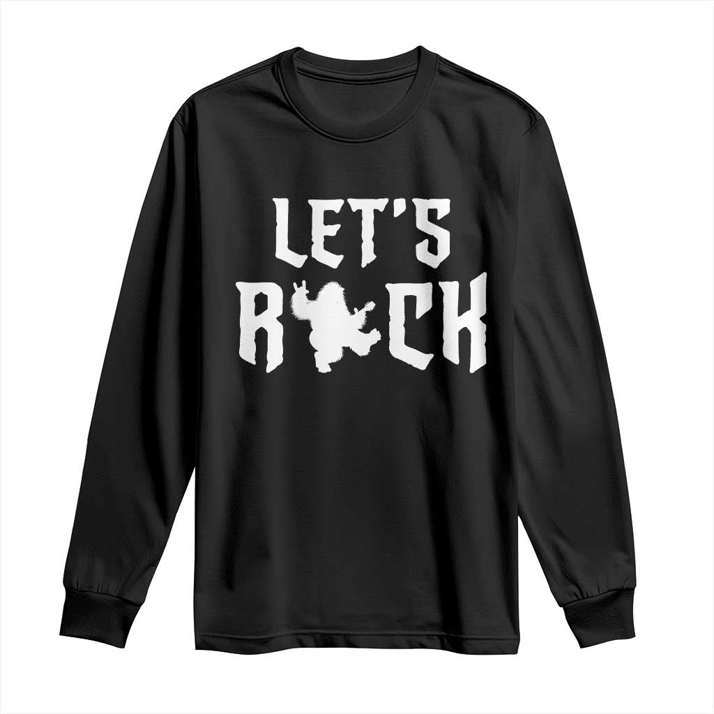 Bigfoot Rock N Roll Long Sleeve Shirt Funny Lets Rock Music Lover TS12 Black Print Your Wear