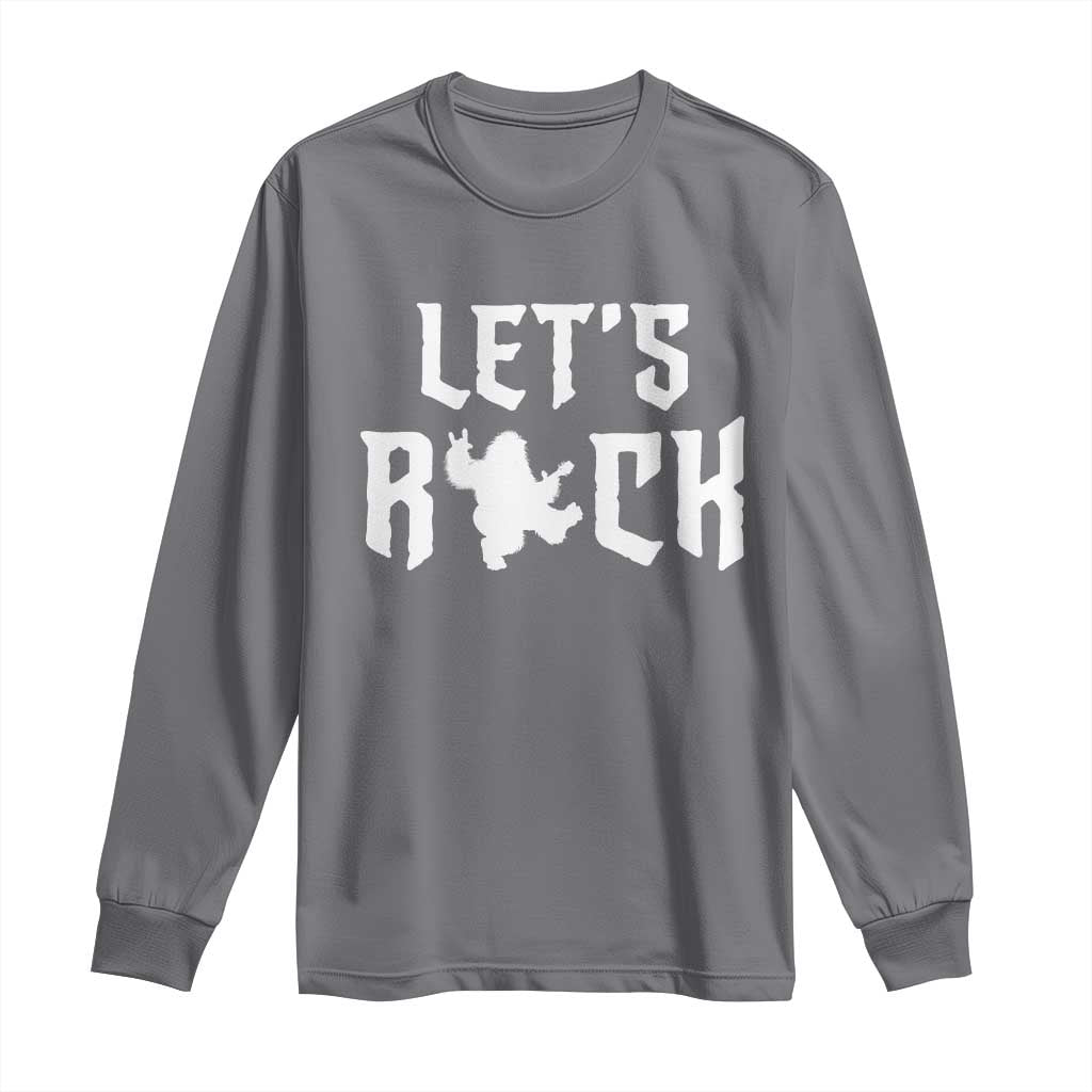 Bigfoot Rock N Roll Long Sleeve Shirt Funny Lets Rock Music Lover TS12 Charcoal Print Your Wear