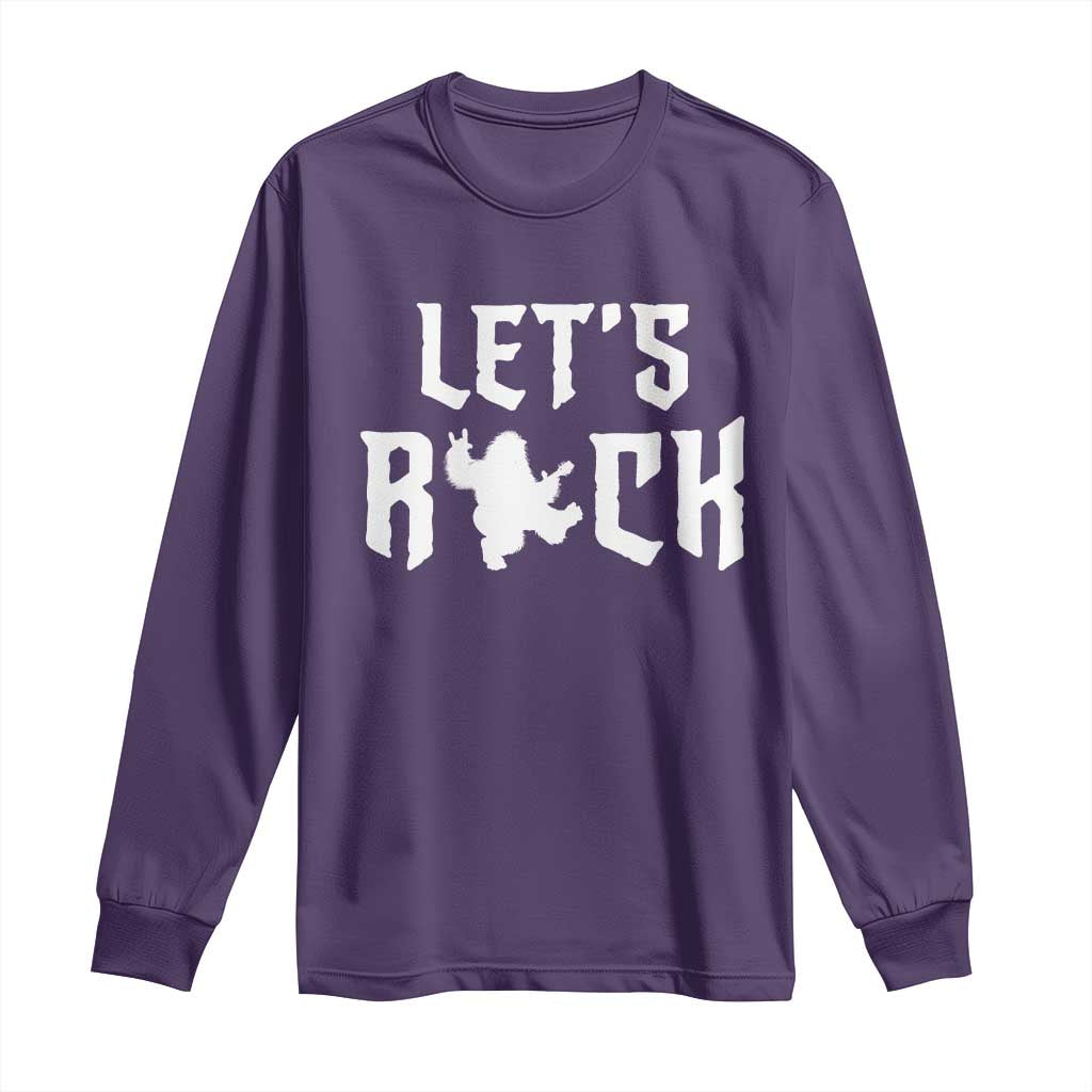 Bigfoot Rock N Roll Long Sleeve Shirt Funny Lets Rock Music Lover TS12 Purple Print Your Wear