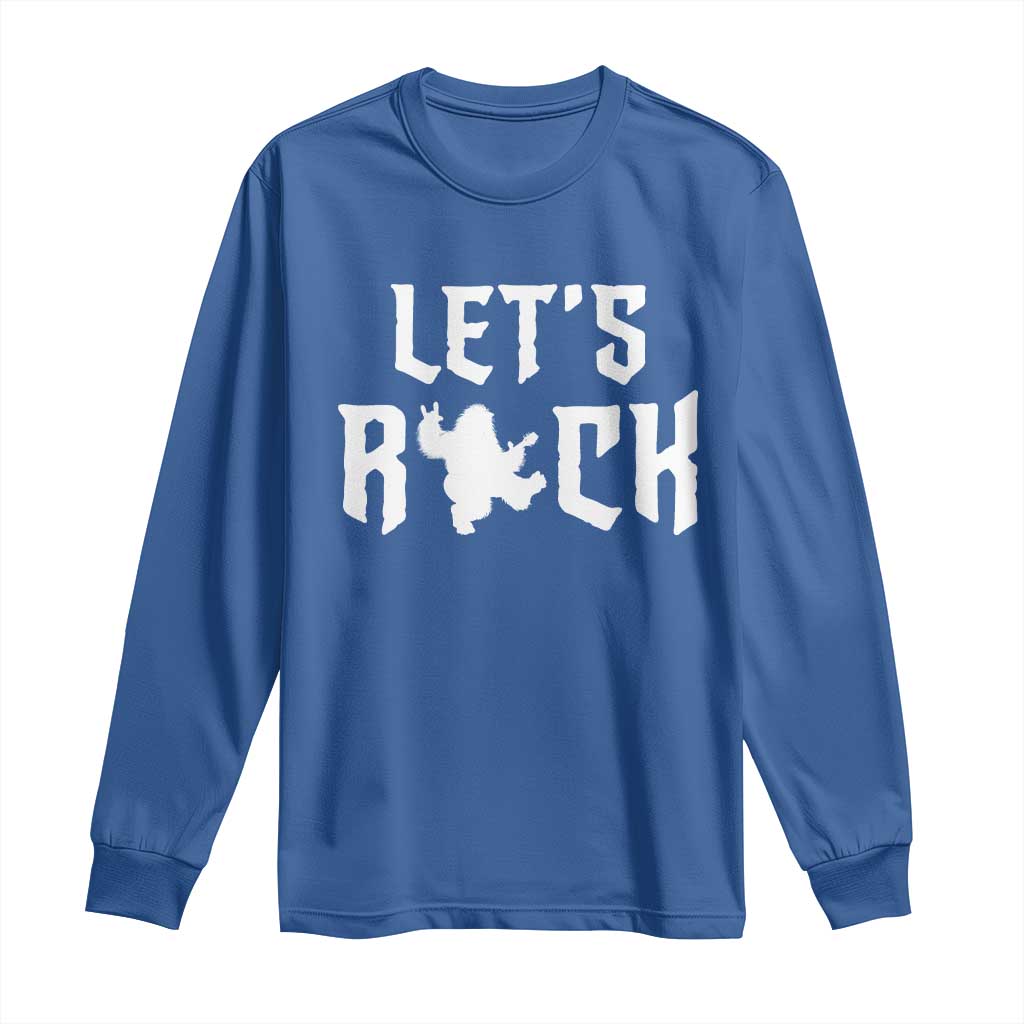 Bigfoot Rock N Roll Long Sleeve Shirt Funny Lets Rock Music Lover TS12 Royal Blue Print Your Wear