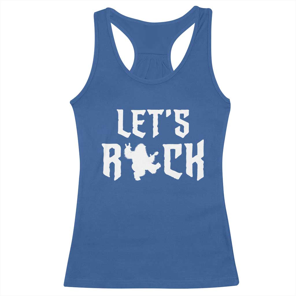 Bigfoot Rock N Roll Racerback Tank Top Funny Lets Rock Music Lover TS12 Royal Blue Print Your Wear