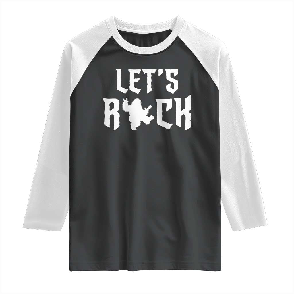 Bigfoot Rock N Roll Raglan Shirt Funny Lets Rock Music Lover TS12 Black White Print Your Wear