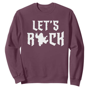 Bigfoot Rock N Roll Sweatshirt Funny Lets Rock Music Lover TS12 Maroon Print Your Wear