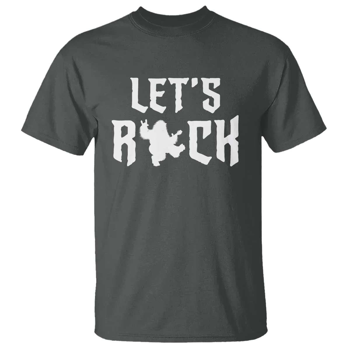Bigfoot Rock N Roll T Shirt Funny Lets Rock Music Lover TS12 Dark Heather Print Your Wear
