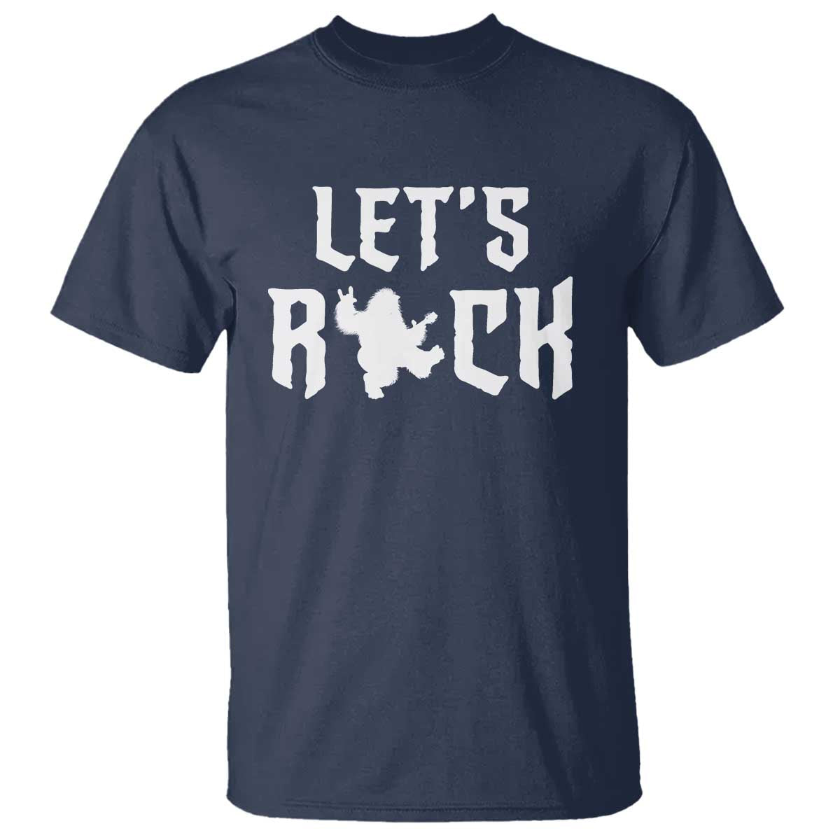 Bigfoot Rock N Roll T Shirt Funny Lets Rock Music Lover TS12 Navy Print Your Wear