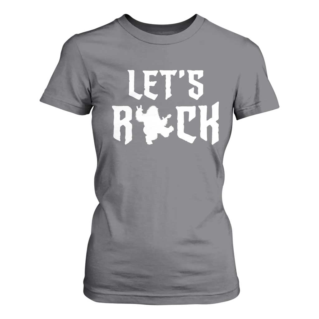 Bigfoot Rock N Roll T Shirt For Women Funny Lets Rock Music Lover TS12 Charcoal Print Your Wear