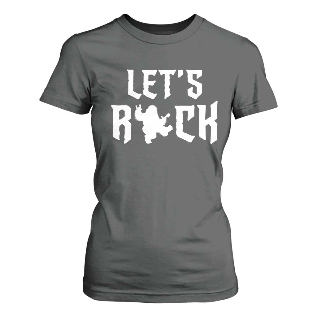 Bigfoot Rock N Roll T Shirt For Women Funny Lets Rock Music Lover TS12 Dark Heather Print Your Wear