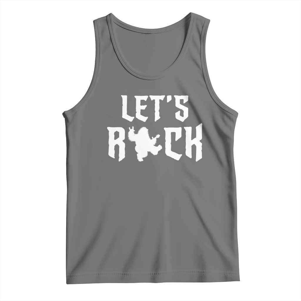Bigfoot Rock N Roll Tank Top Funny Lets Rock Music Lover TS12 Black Heather Print Your Wear