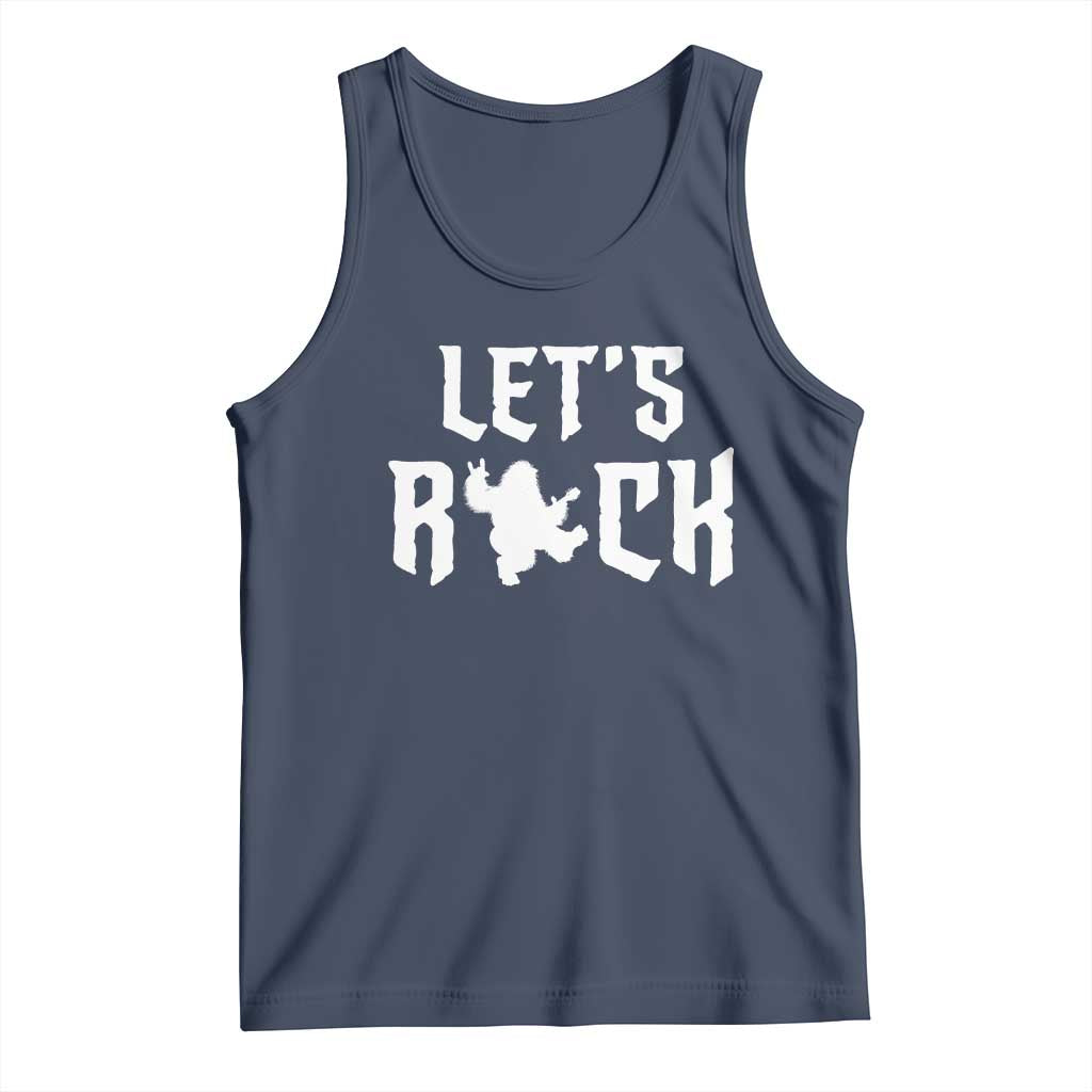 Bigfoot Rock N Roll Tank Top Funny Lets Rock Music Lover TS12 Navy Print Your Wear