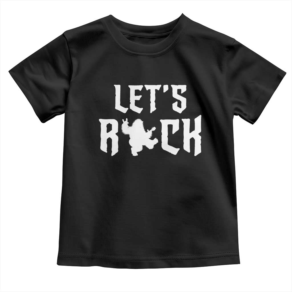 Bigfoot Rock N Roll Toddler T Shirt Funny Lets Rock Music Lover TS12 Black Print Your Wear