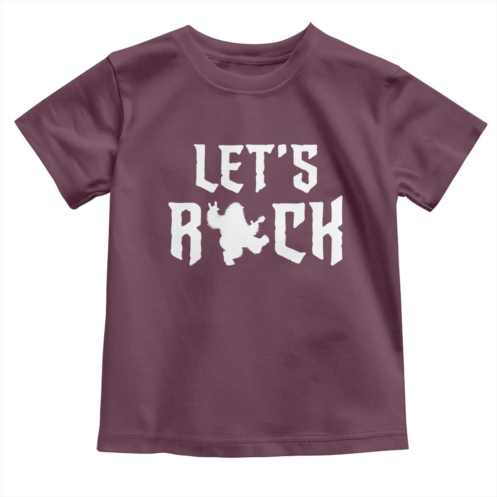 Bigfoot Rock N Roll Toddler T Shirt Funny Lets Rock Music Lover TS12 Maroon Print Your Wear