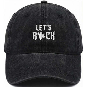 Bigfoot Rock N Roll Washed Cotton Baseball Cap Funny Lets Rock Music Lover TS12 Print Your Wear
