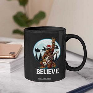 Christmas Bigfoot Coffee Mug Believe Funny Santa Rock N Roll TS12 Print Your Wear