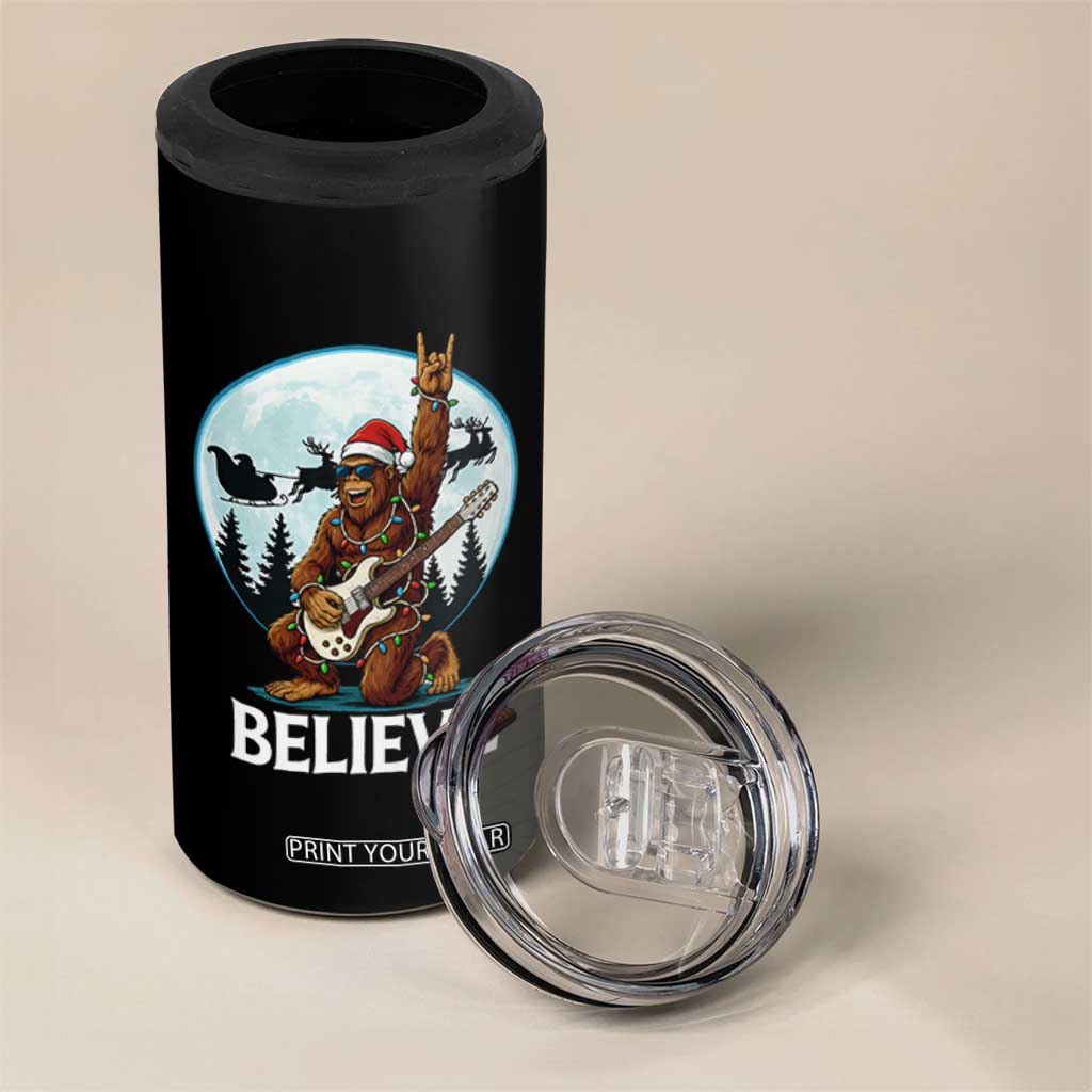 Christmas Bigfoot 4 in 1 Can Cooler Tumbler Believe Funny Santa Rock N Roll TS12 Print Your Wear