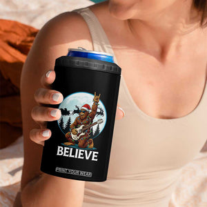 Christmas Bigfoot 4 in 1 Can Cooler Tumbler Believe Funny Santa Rock N Roll TS12 Print Your Wear