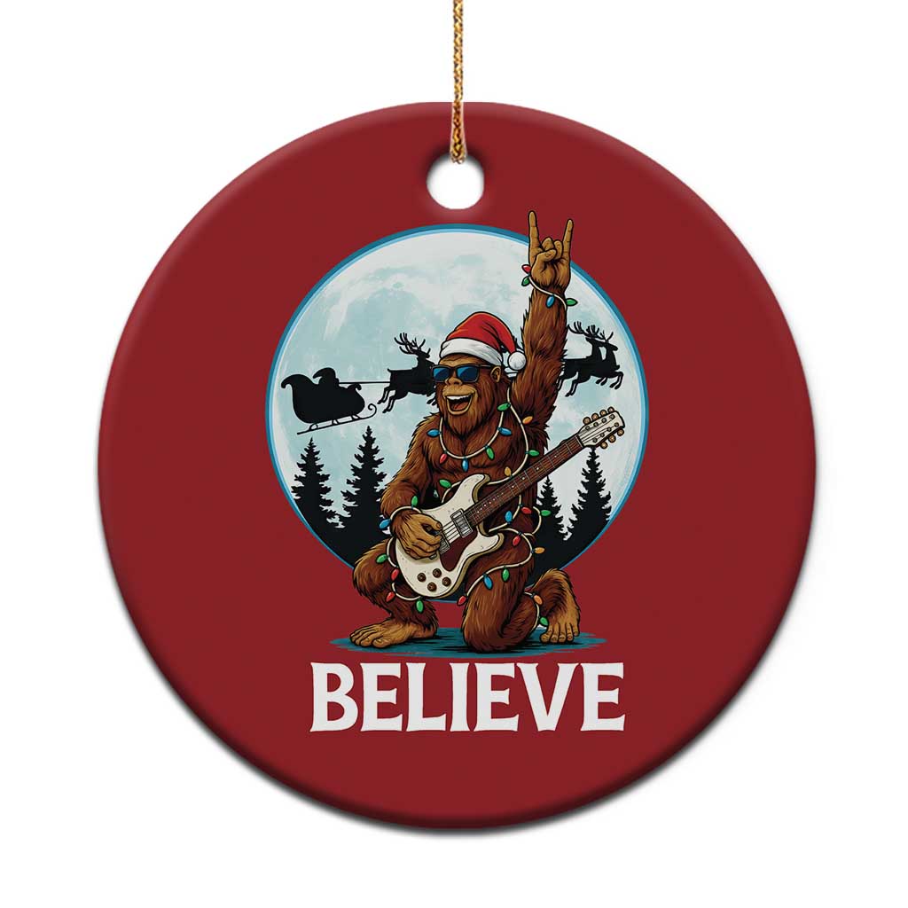 Xmas Bigfoot Christmas Ornament Believe Funny Santa Rock N Roll TS12 Print Your Wear