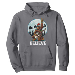 Christmas Bigfoot Hoodie Believe Funny Santa Rock N Roll TS12 Charcoal Print Your Wear