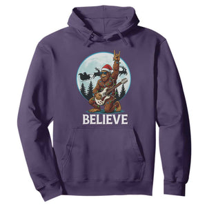 Christmas Bigfoot Hoodie Believe Funny Santa Rock N Roll TS12 Purple Print Your Wear