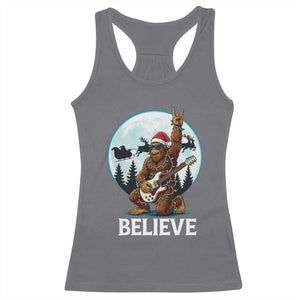 Christmas Bigfoot Racerback Tank Top Believe Funny Santa Rock N Roll TS12 Charcoal Print Your Wear