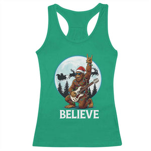 Christmas Bigfoot Racerback Tank Top Believe Funny Santa Rock N Roll TS12 Irish Green Print Your Wear