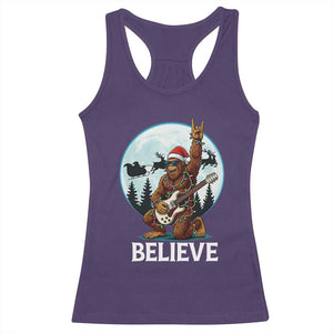 Christmas Bigfoot Racerback Tank Top Believe Funny Santa Rock N Roll TS12 Purple Print Your Wear