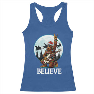 Christmas Bigfoot Racerback Tank Top Believe Funny Santa Rock N Roll TS12 Royal Blue Print Your Wear