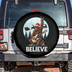 Christmas Bigfoot Spare Tire Cover Believe Funny Santa Rock N Roll TS12 No hole Black Print Your Wear