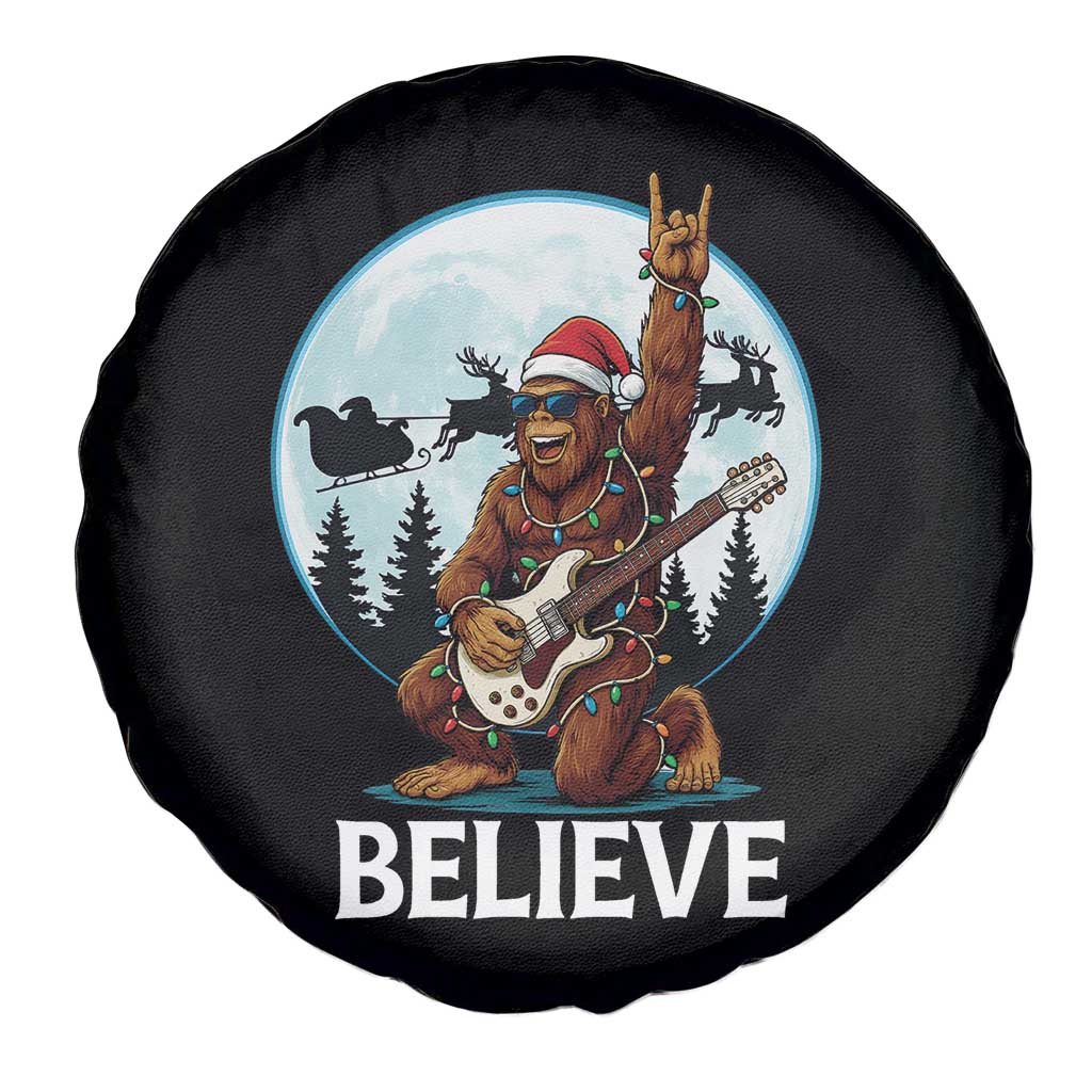 Christmas Bigfoot Spare Tire Cover Believe Funny Santa Rock N Roll TS12 Print Your Wear