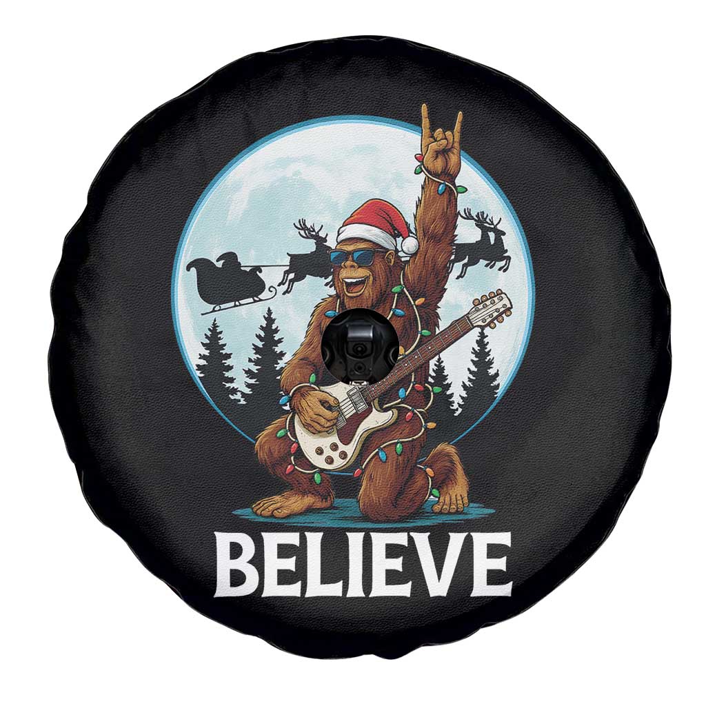 Christmas Bigfoot Spare Tire Cover Believe Funny Santa Rock N Roll TS12 Print Your Wear