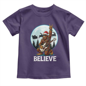 Christmas Bigfoot Toddler T Shirt Believe Funny Santa Rock N Roll TS12 Purple Print Your Wear