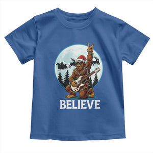 Christmas Bigfoot Toddler T Shirt Believe Funny Santa Rock N Roll TS12 Royal Blue Print Your Wear