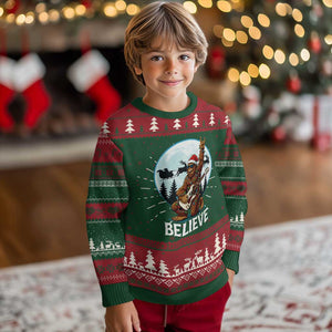 Xmas Bigfoot Ugly Christmas Sweater Believe Funny Santa Rock N Roll TS12 Christmas Print Your Wear