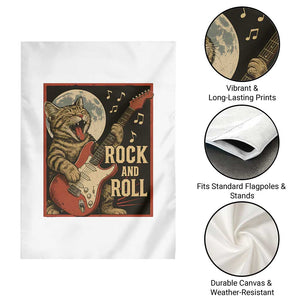 Funny Rock And Roll Garden Flag Cat Playing Electric Guitar Music Lover TS12 Print Your Wear