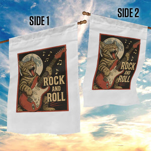 Funny Rock And Roll Garden Flag Cat Playing Electric Guitar Music Lover TS12 Print Your Wear