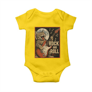 Funny Rock And Roll Baby Onesie Cat Playing Electric Guitar Music Lover TS12 Daisy Print Your Wear