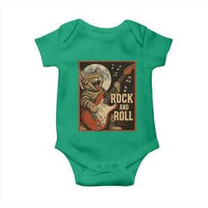 Funny Rock And Roll Baby Onesie Cat Playing Electric Guitar Music Lover TS12 Irish Green Print Your Wear
