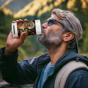 Funny Rock And Roll 4 in 1 Can Cooler Tumbler Cat Playing Electric Guitar Music Lover TS12 Print Your Wear