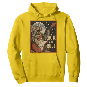 Funny Rock And Roll Hoodie Cat Playing Electric Guitar Music Lover TS12 Daisy Print Your Wear