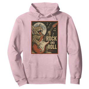 Funny Rock And Roll Hoodie Cat Playing Electric Guitar Music Lover TS12 Light Pink Print Your Wear