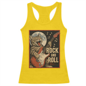 Funny Rock And Roll Racerback Tank Top Cat Playing Electric Guitar Music Lover TS12 Daisy Print Your Wear