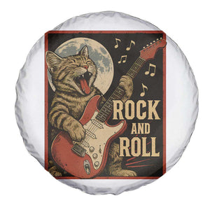 Funny Rock And Roll Spare Tire Cover Cat Playing Electric Guitar Music Lover TS12 Print Your Wear
