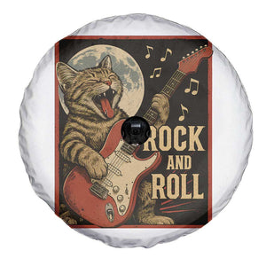 Funny Rock And Roll Spare Tire Cover Cat Playing Electric Guitar Music Lover TS12 Print Your Wear