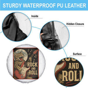 Funny Rock And Roll Spare Tire Cover Cat Playing Electric Guitar Music Lover TS12 Print Your Wear