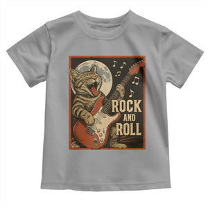 Funny Rock And Roll Toddler T Shirt Cat Playing Electric Guitar Music Lover TS12 Sport Gray Print Your Wear