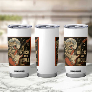 Funny Rock And Roll Tumbler Cup Cat Playing Electric Guitar Music Lover TS12 Print Your Wear