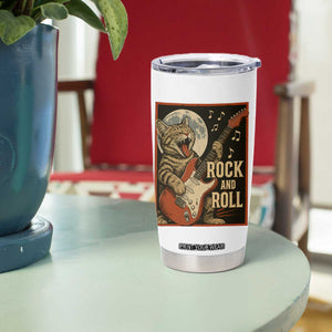 Funny Rock And Roll Tumbler Cup Cat Playing Electric Guitar Music Lover TS12 Print Your Wear