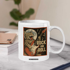 Funny Rock And Roll Coffee Mug Cat Playing Electric Guitar Music Lover TS12 Print Your Wear