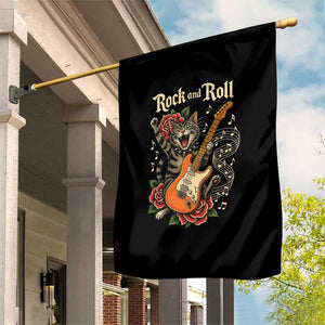 Funny Rock Star Cat Playing Electric Guitar Garden Flag Music Lover TS12 Print Your Wear