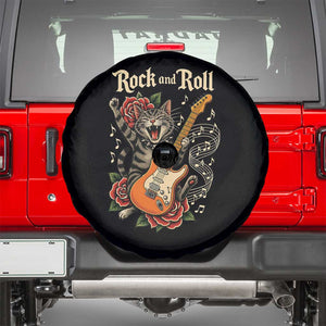 Funny Rock Star Cat Playing Electric Guitar Spare Tire Cover Music Lover TS12 Black Print Your Wear