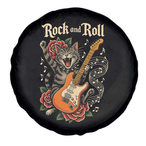 Funny Rock Star Cat Playing Electric Guitar Spare Tire Cover Music Lover TS12 Print Your Wear